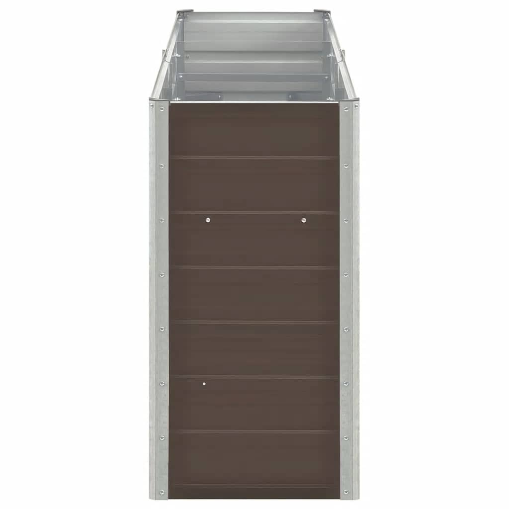 forhøjet plantekasse 240x40x77 cm galvaniseret stål brun