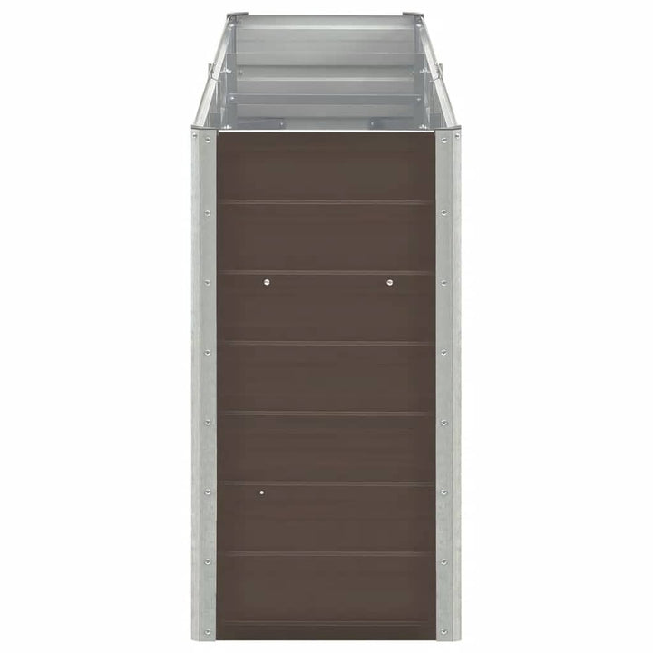 forhøjet plantekasse 240x40x77 cm galvaniseret stål brun
