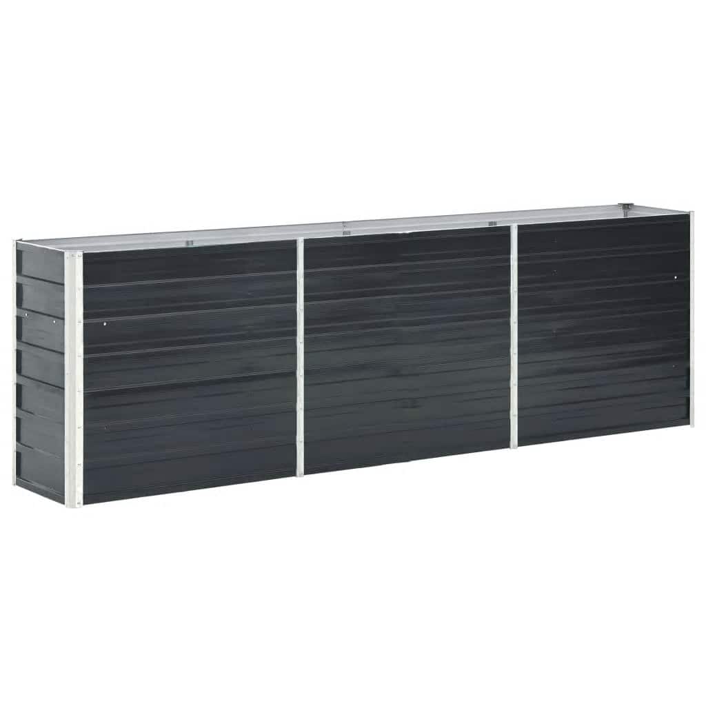 forhøjet plantekasse 240x40x77 cm galvaniseret stål antracitgrå