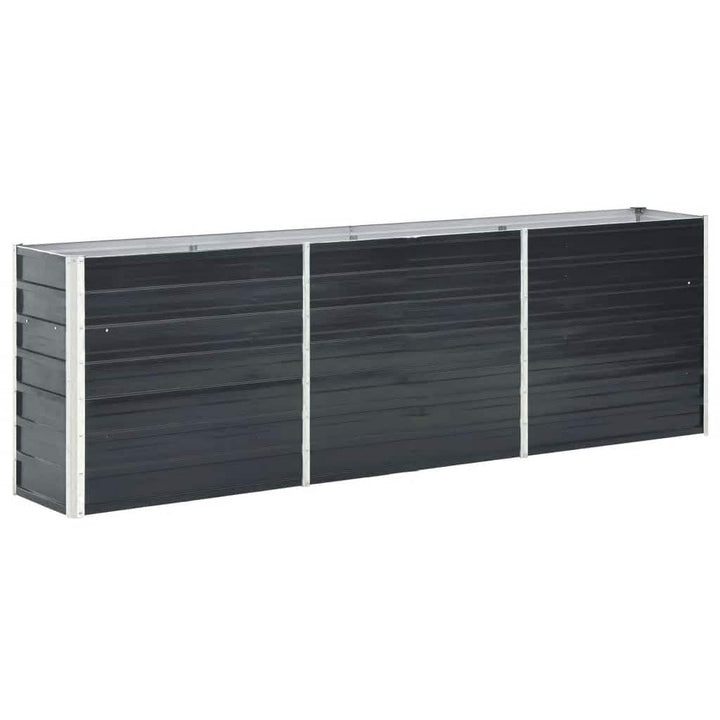 forhøjet plantekasse 240x40x77 cm galvaniseret stål antracitgrå