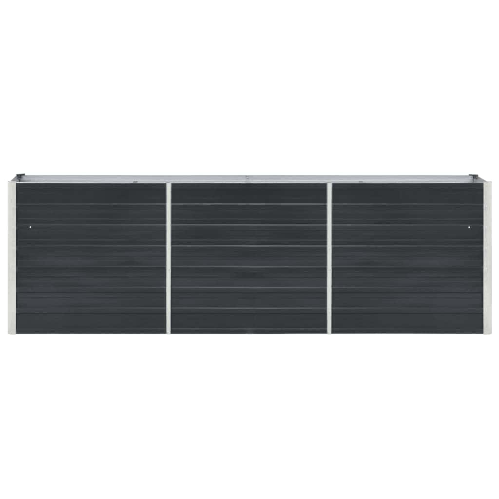 forhøjet plantekasse 240x40x77 cm galvaniseret stål antracitgrå