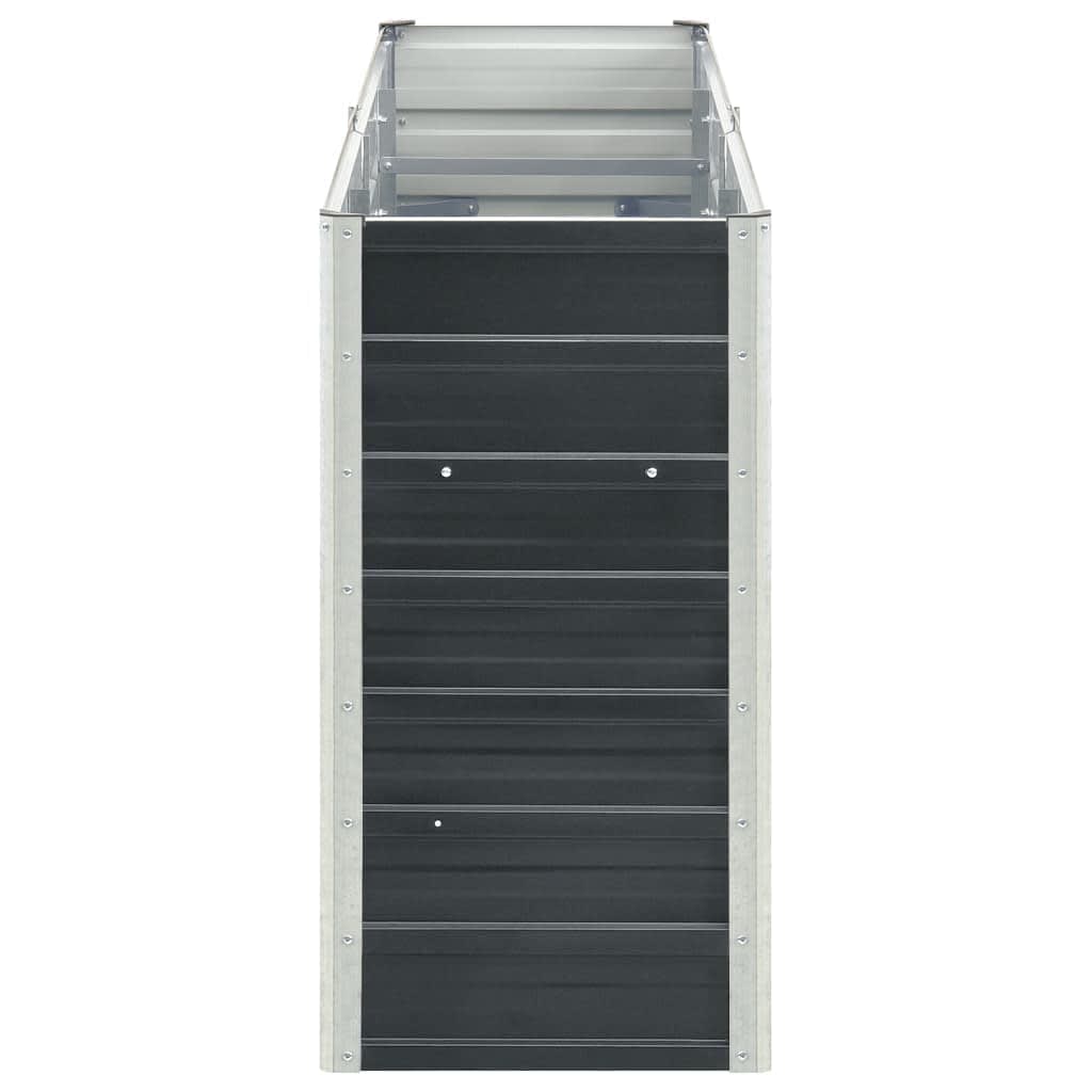 forhøjet plantekasse 240x40x77 cm galvaniseret stål antracitgrå