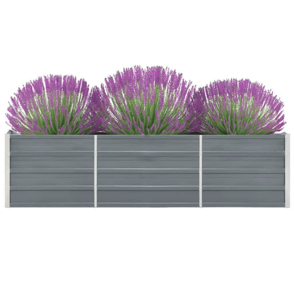 forhøjet plantekasse 240x40x45 cm galvaniseret stål grå
