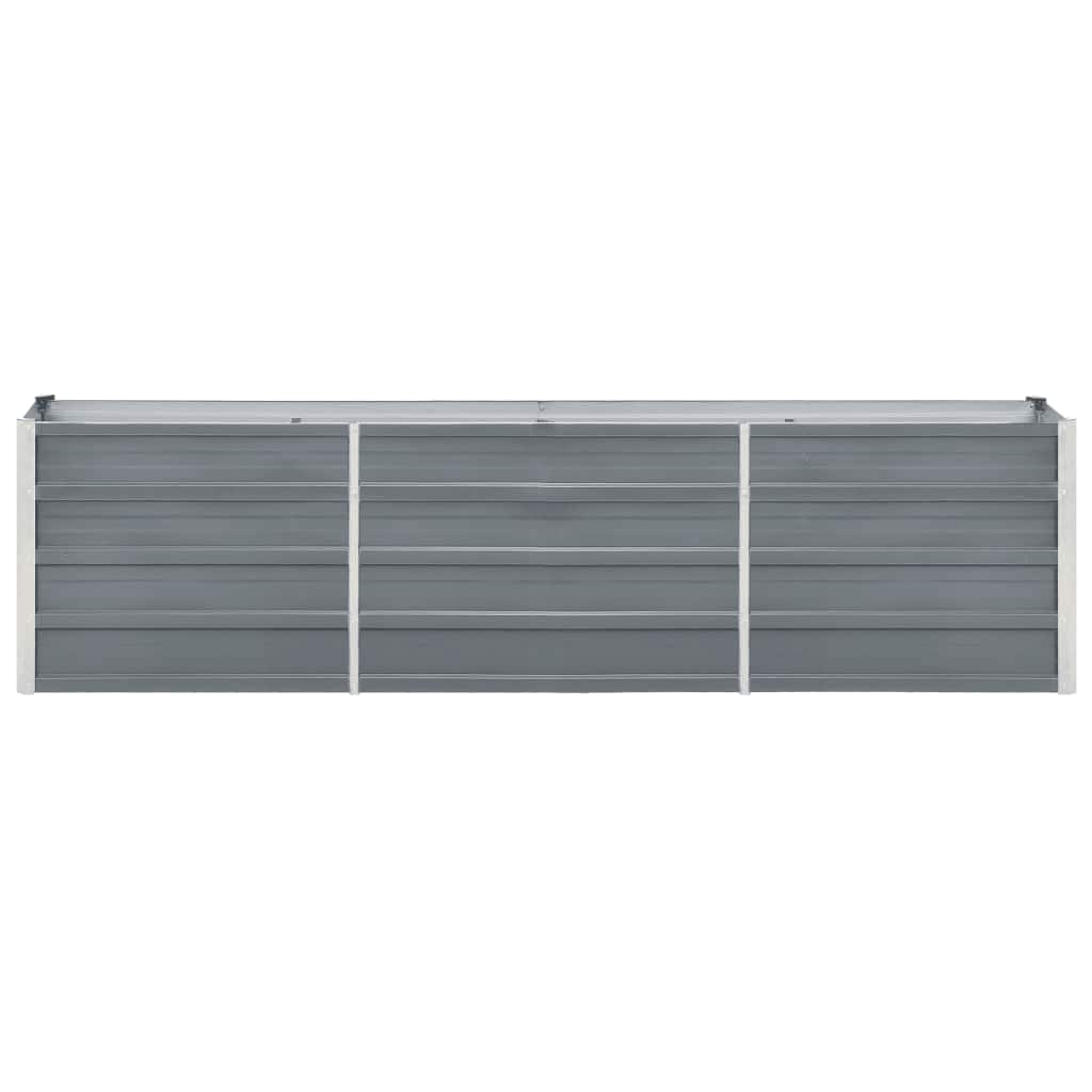 forhøjet plantekasse 240x40x45 cm galvaniseret stål grå