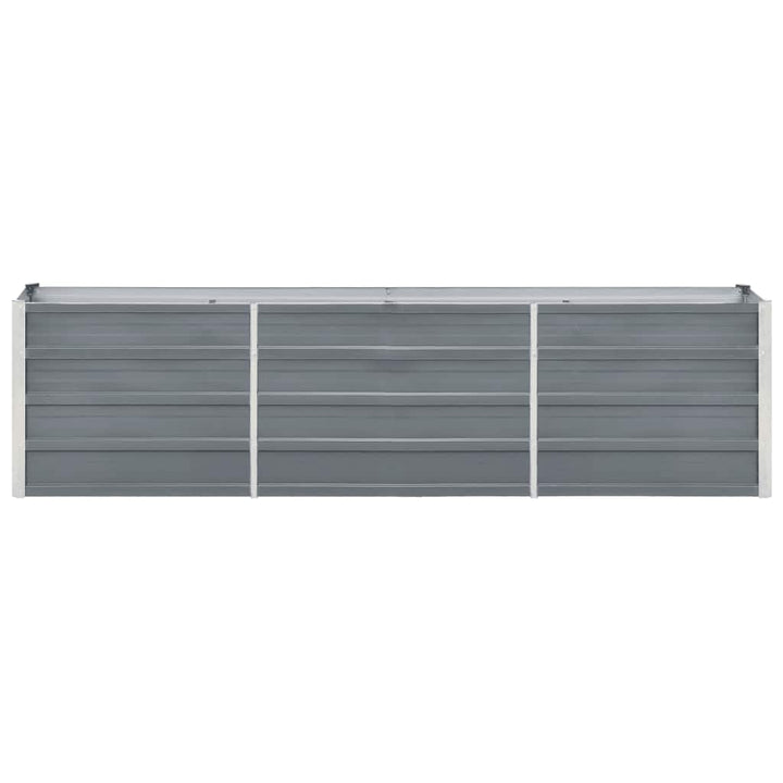 forhøjet plantekasse 240x40x45 cm galvaniseret stål grå