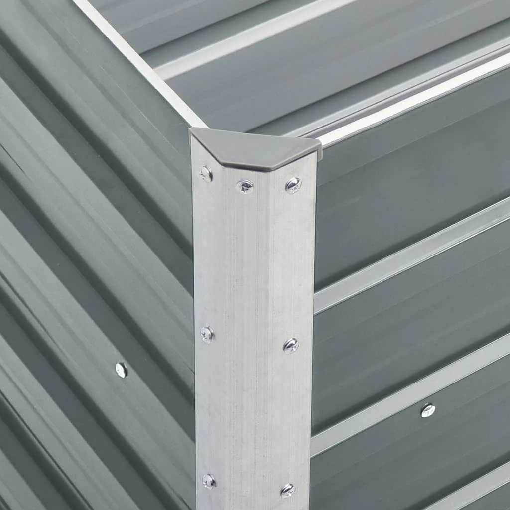 forhøjet plantekasse 240x40x45 cm galvaniseret stål grå