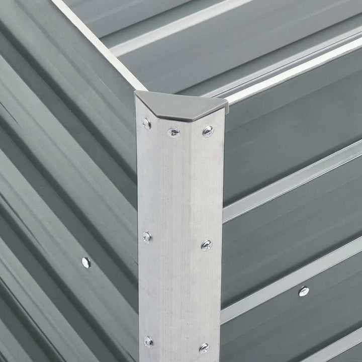 forhøjet plantekasse 240x40x45 cm galvaniseret stål grå