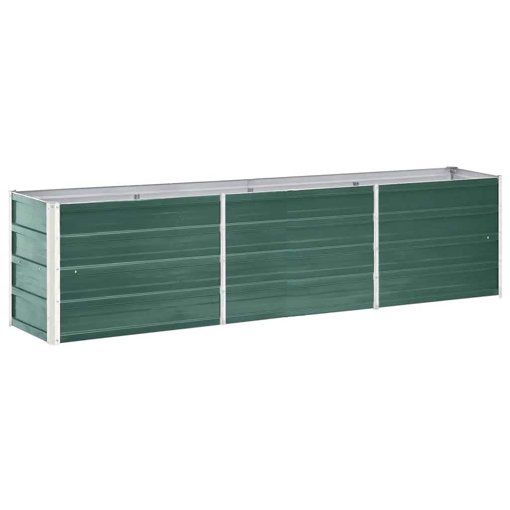 forhøjet plantekasse 240x40x45 cm galvaniseret stål grøn