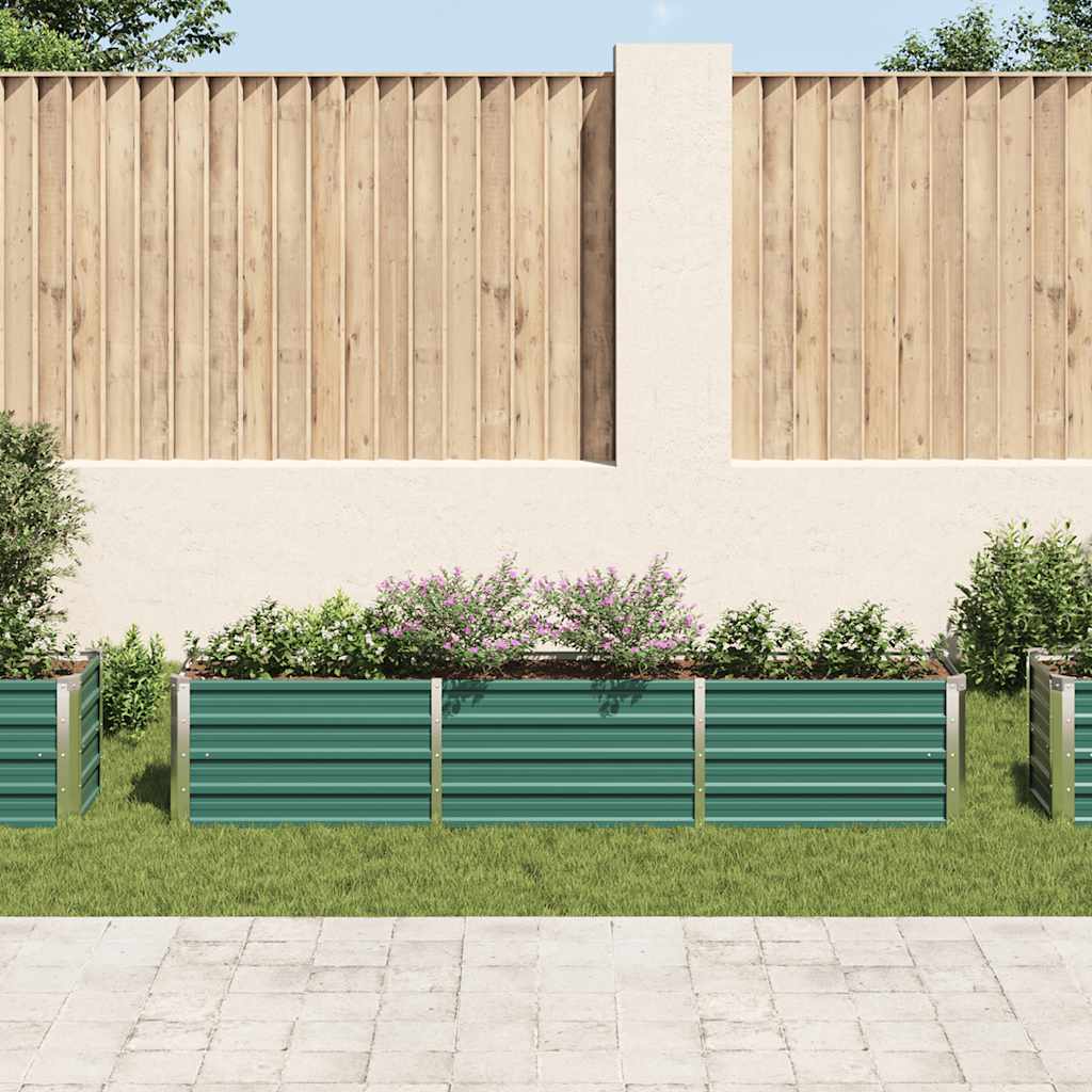 forhøjet plantekasse 240x40x45 cm galvaniseret stål grøn