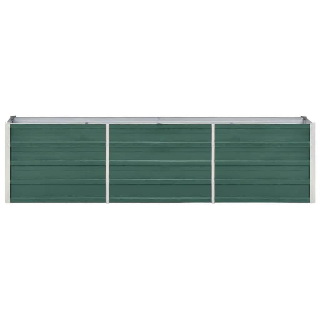 forhøjet plantekasse 240x40x45 cm galvaniseret stål grøn