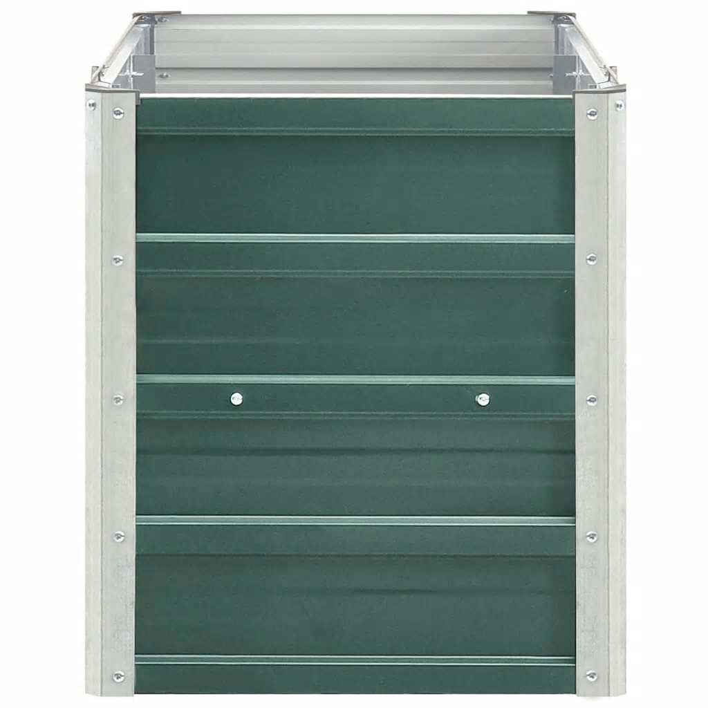 forhøjet plantekasse 240x40x45 cm galvaniseret stål grøn
