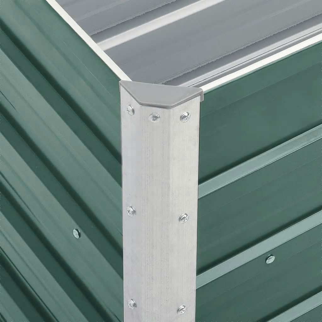 forhøjet plantekasse 240x40x45 cm galvaniseret stål grøn