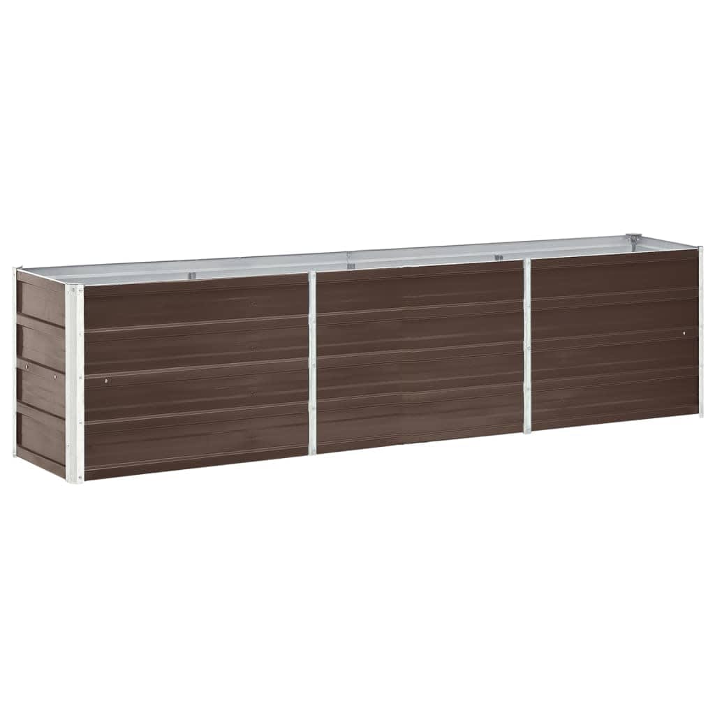 forhøjet plantekasse 240x40x45 cm galvaniseret stål brun