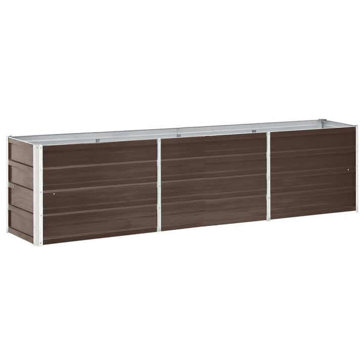 forhøjet plantekasse 240x40x45 cm galvaniseret stål brun