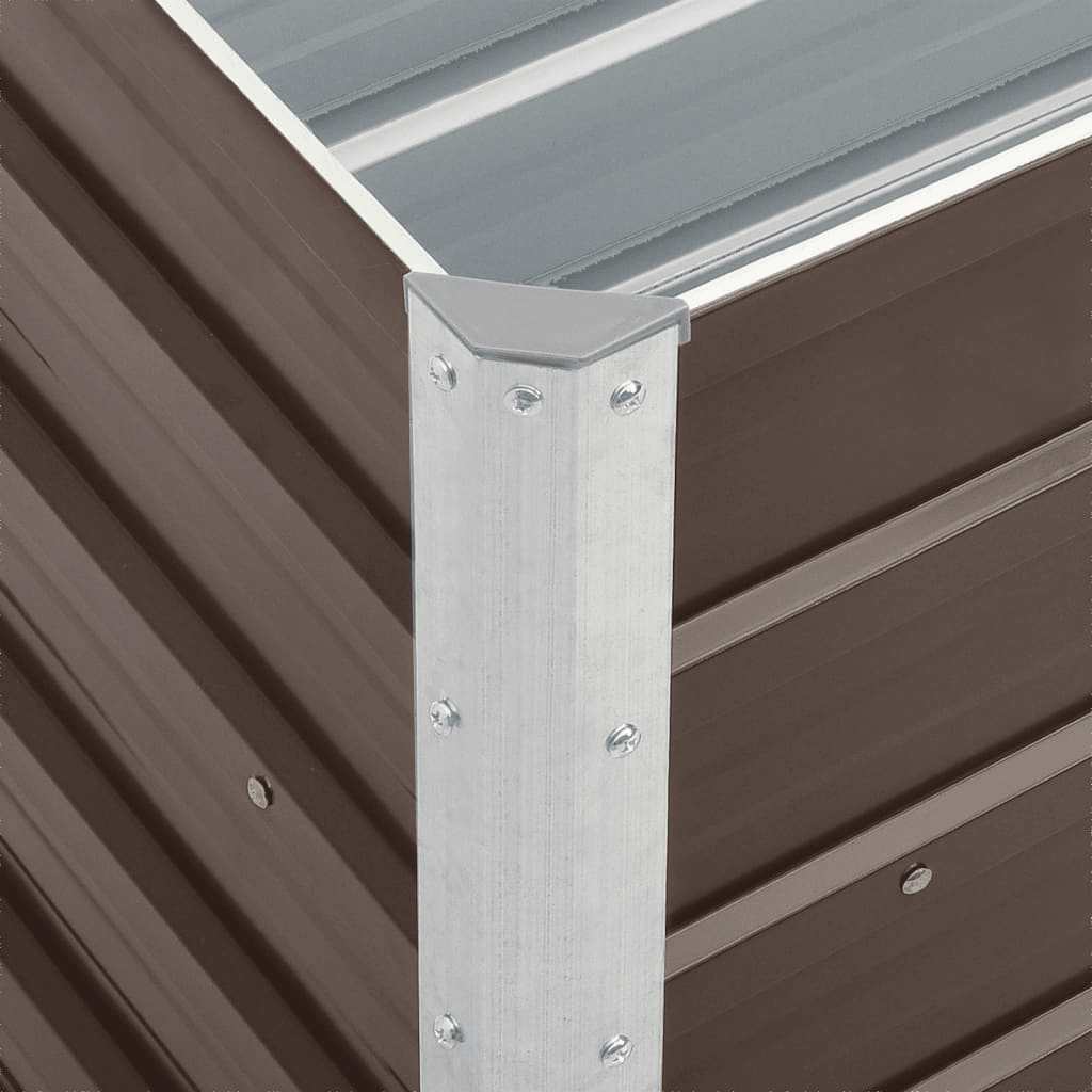 forhøjet plantekasse 240x40x45 cm galvaniseret stål brun