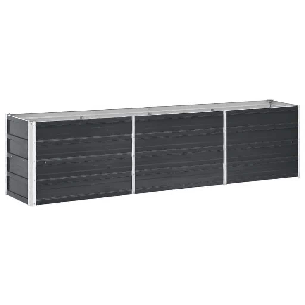 hævet plantekasse 240x40x45 cm galvaniseret stål antracitgrå