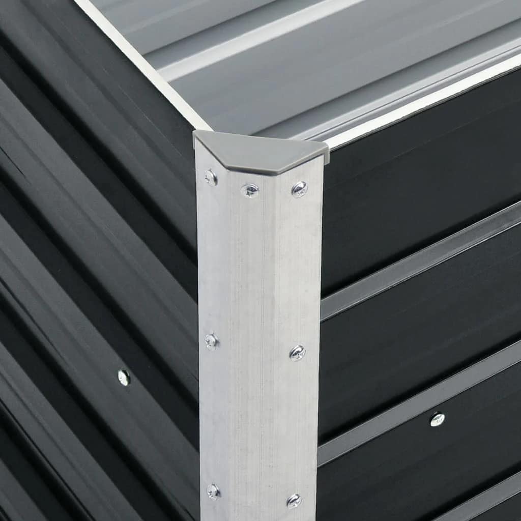 hævet plantekasse 240x40x45 cm galvaniseret stål antracitgrå