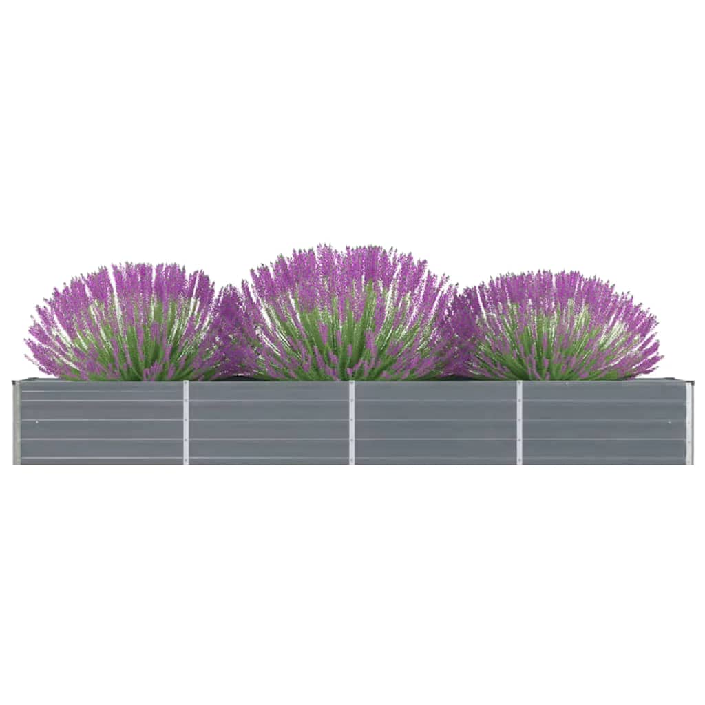 forhøjet plantekasse 320x40x45 cm galvaniseret stål grå