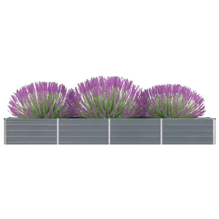 forhøjet plantekasse 320x40x45 cm galvaniseret stål grå