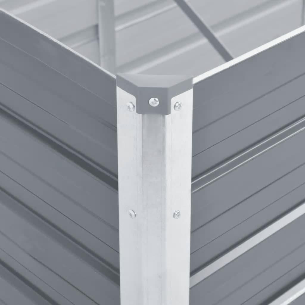 forhøjet plantekasse 320x40x45 cm galvaniseret stål grå