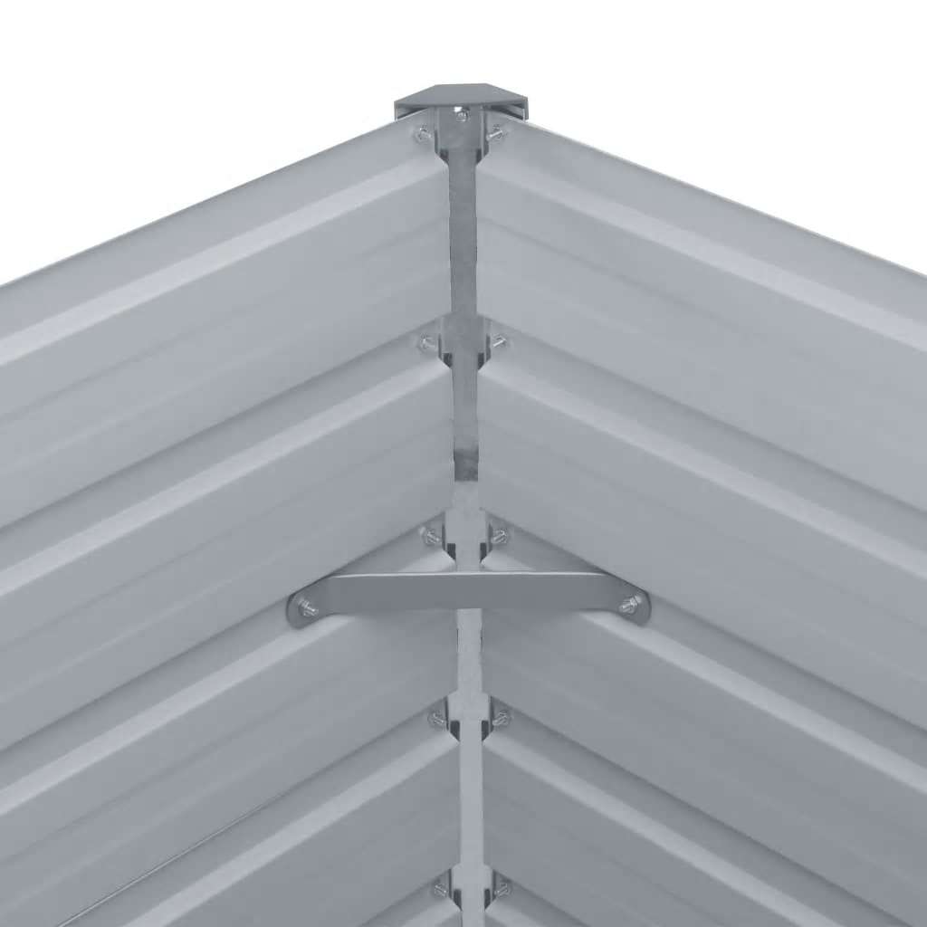 forhøjet plantekasse 320x40x45 cm galvaniseret stål grå