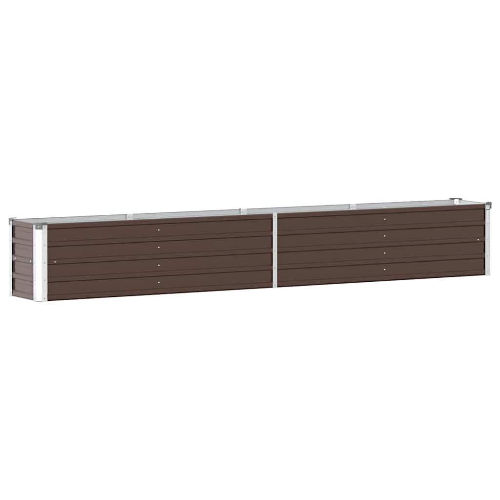 forhøjet plantekasse 320x40x45 cm galvaniseret stål brun