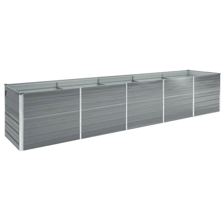 forhøjet plantekasse 400x80x45 cm galvaniseret stål grå