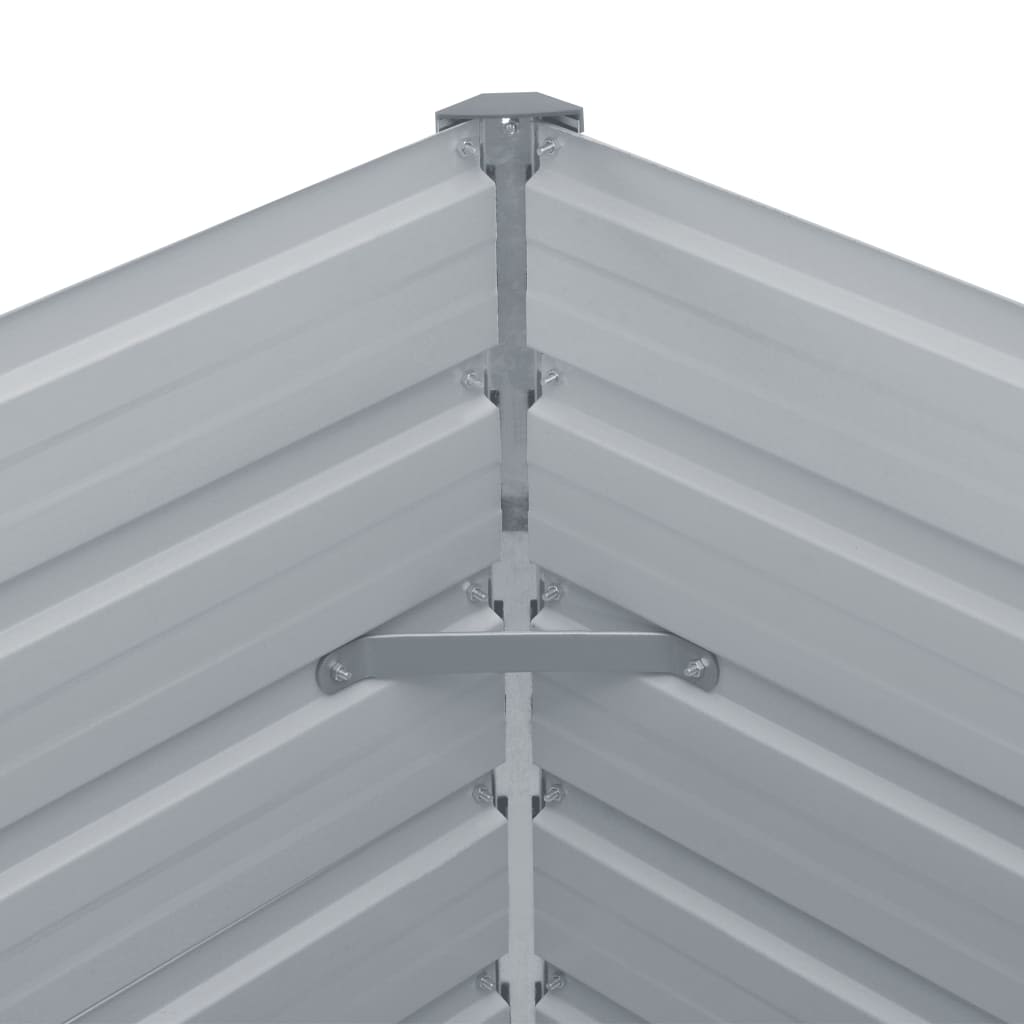 forhøjet plantekasse 400x80x45 cm galvaniseret stål grå