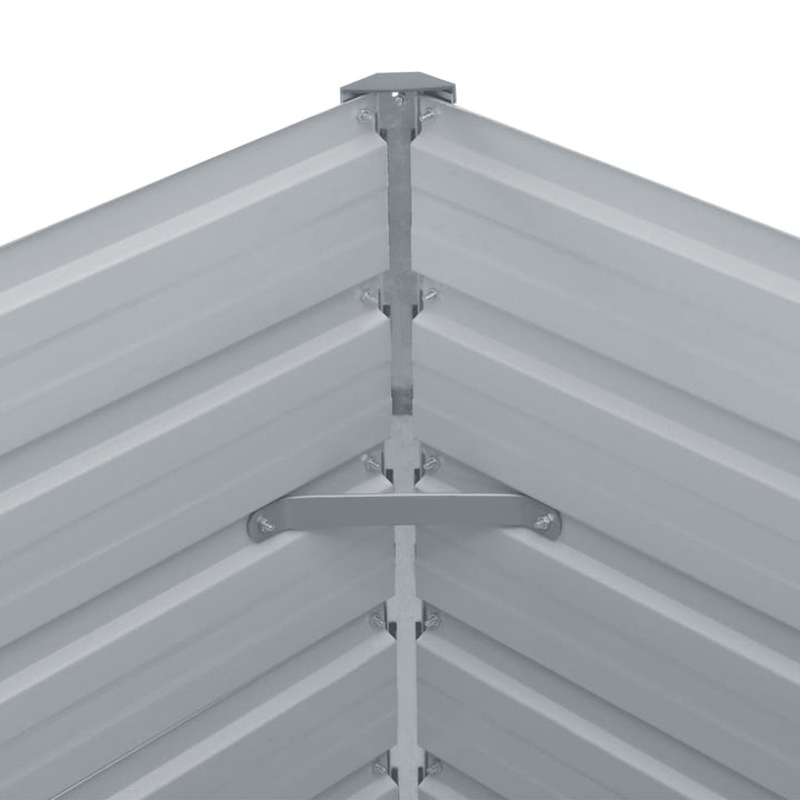forhøjet plantekasse 400x80x45 cm galvaniseret stål grå
