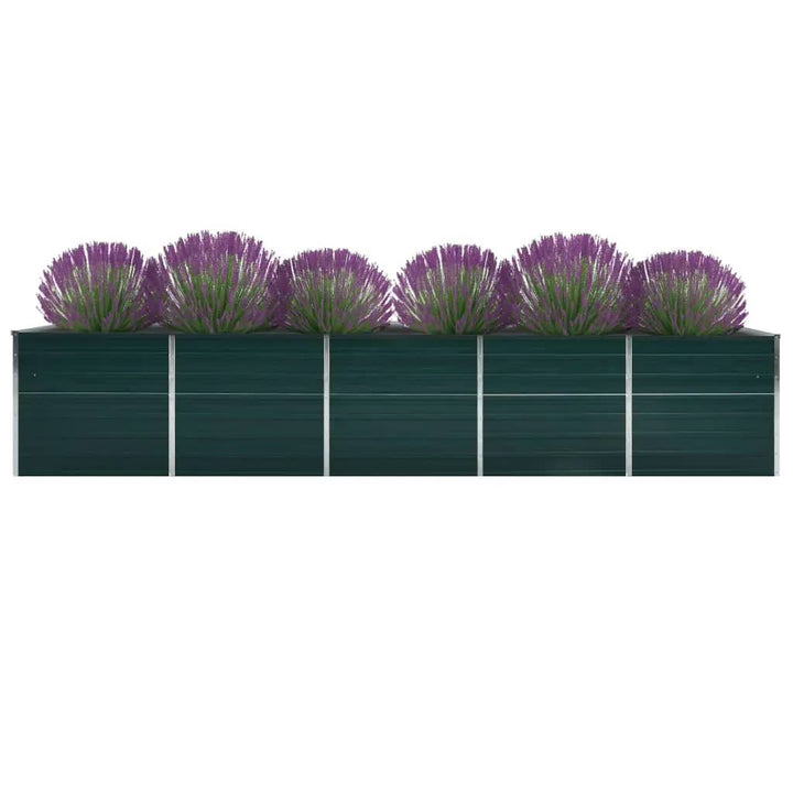 forhøjet plantekasse 400x80x45 cm galvaniseret stål grøn