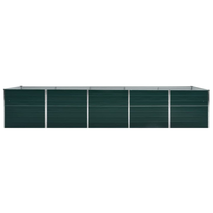 forhøjet plantekasse 400x80x45 cm galvaniseret stål grøn