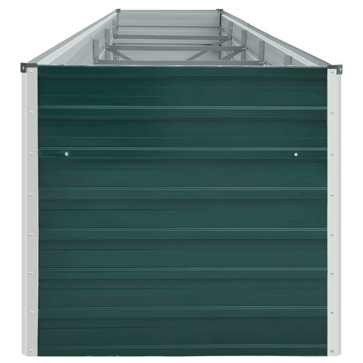 forhøjet plantekasse 400x80x45 cm galvaniseret stål grøn