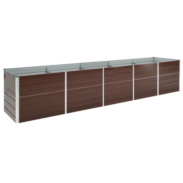 forhøjet plantekasse 400x80x45 cm galvaniseret stål brun