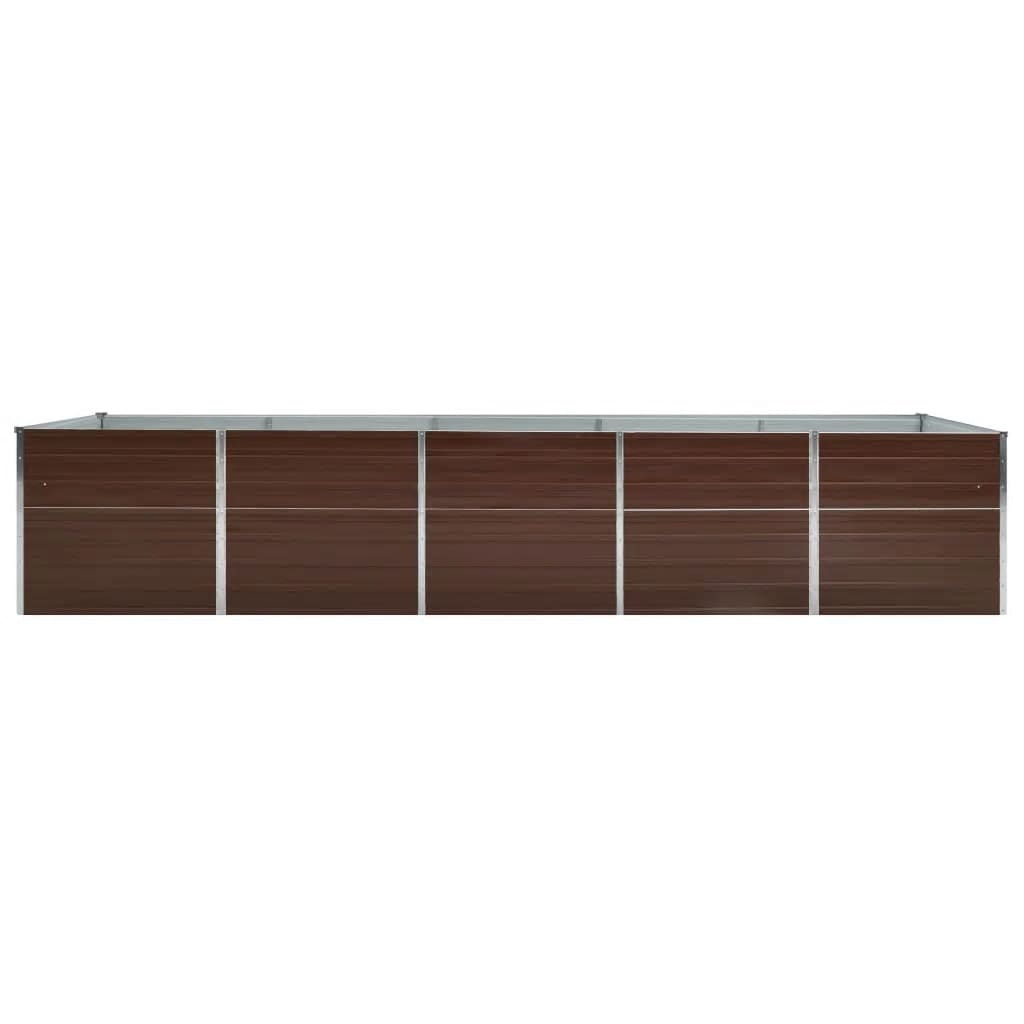 forhøjet plantekasse 400x80x45 cm galvaniseret stål brun