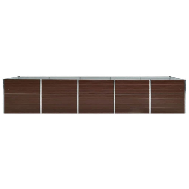 forhøjet plantekasse 400x80x45 cm galvaniseret stål brun