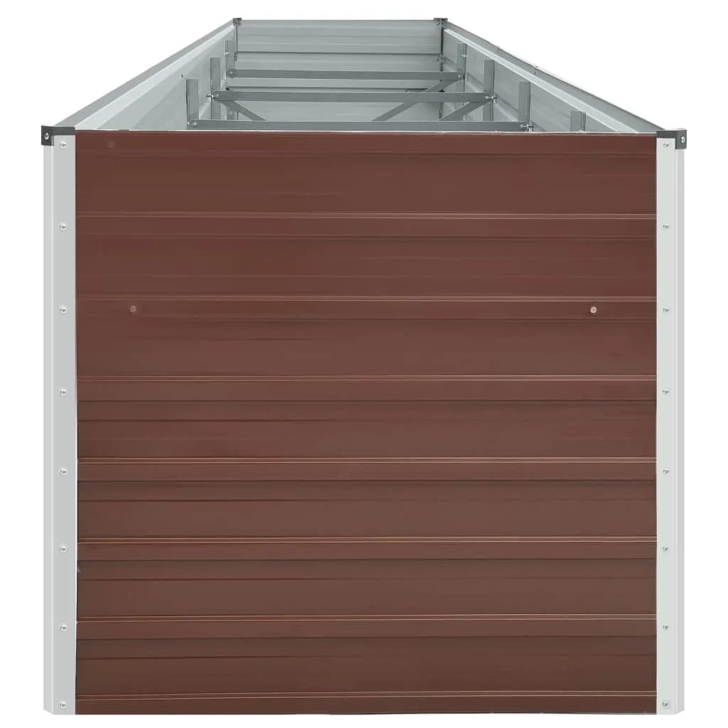 forhøjet plantekasse 400x80x45 cm galvaniseret stål brun