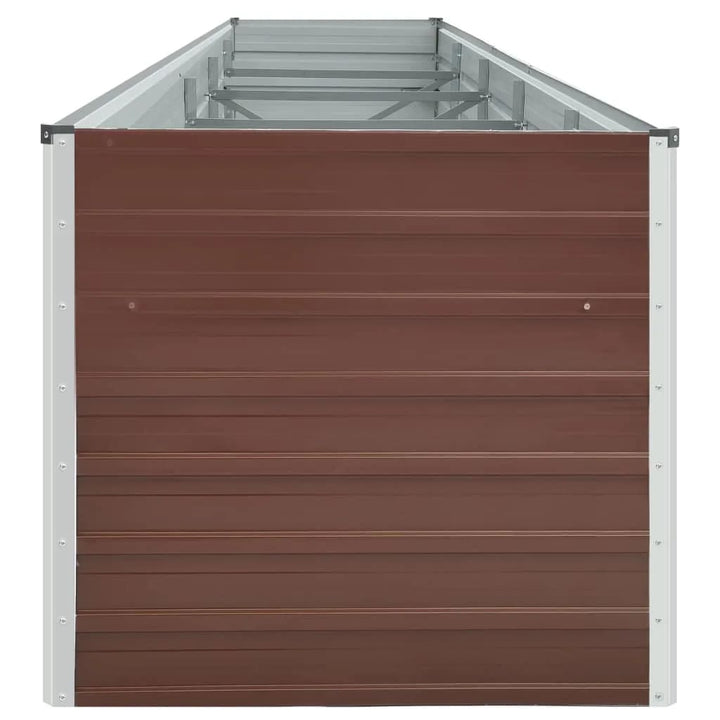 forhøjet plantekasse 400x80x45 cm galvaniseret stål brun