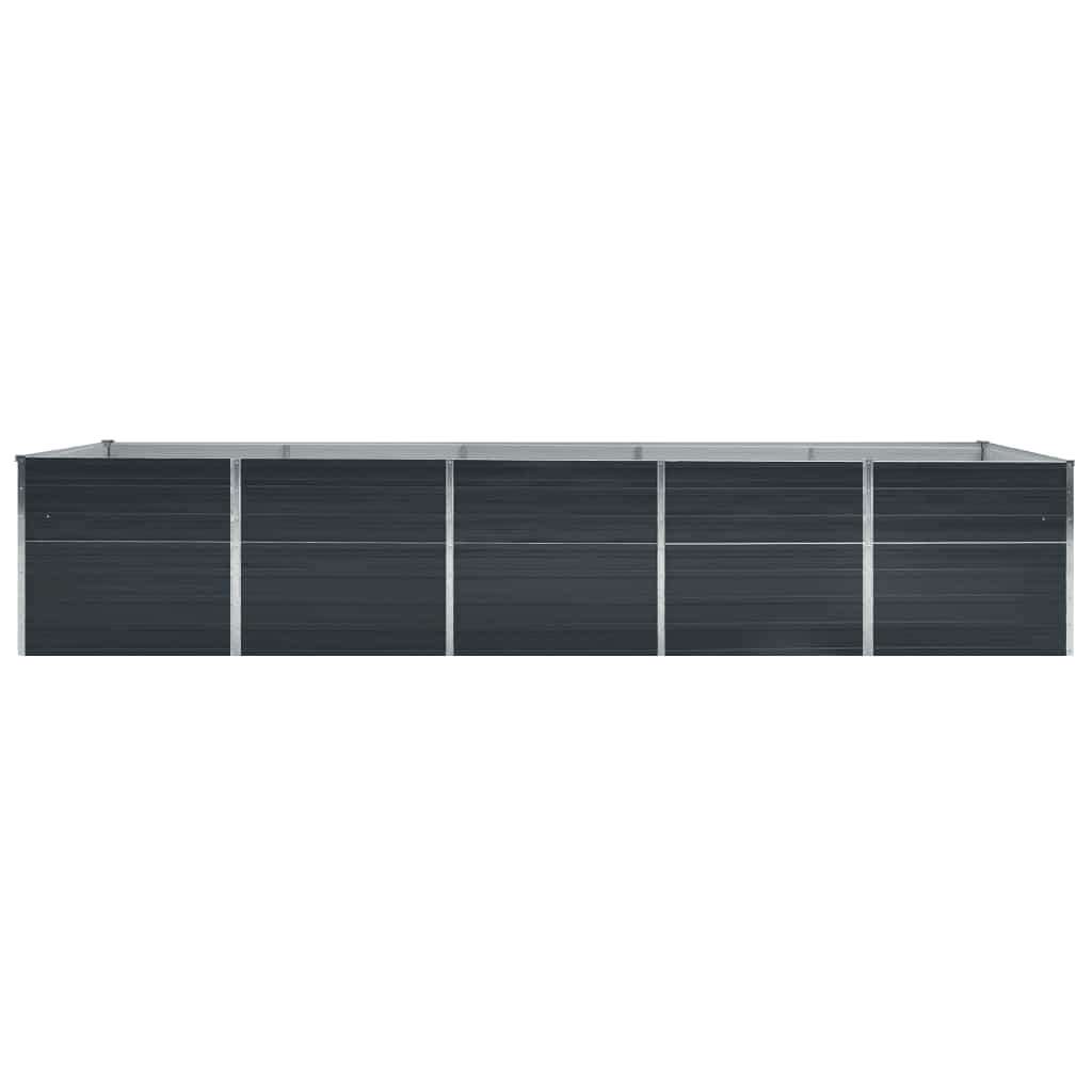 forhøjet plantekasse 400x80x45 cm galvaniseret stål antracitgrå