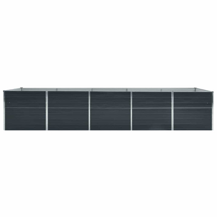 forhøjet plantekasse 400x80x45 cm galvaniseret stål antracitgrå