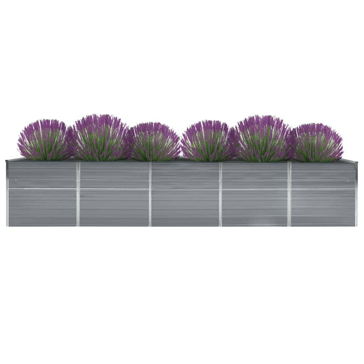 forhøjet plantekasse 400x80x77 cm galvaniseret stål grå