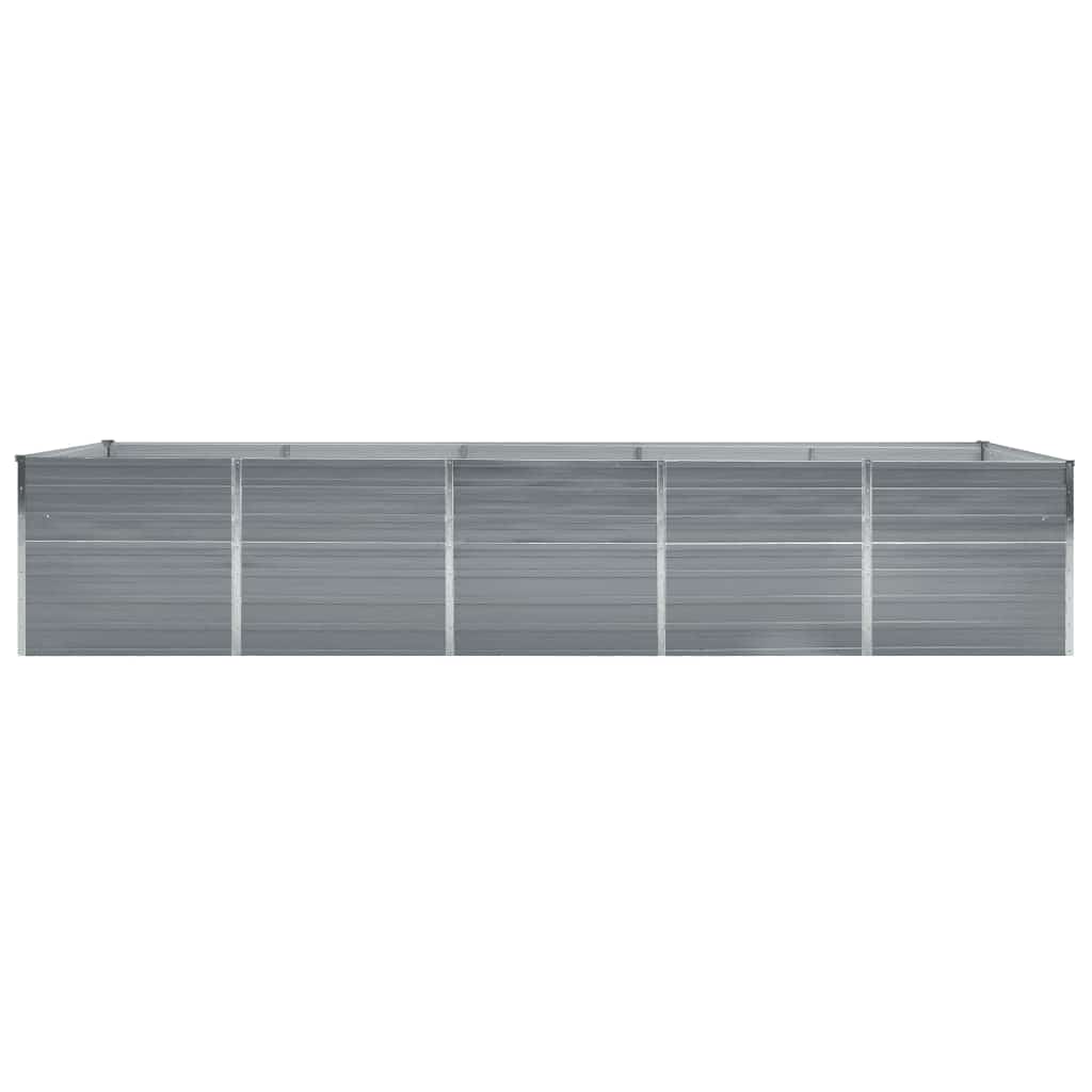 forhøjet plantekasse 400x80x77 cm galvaniseret stål grå