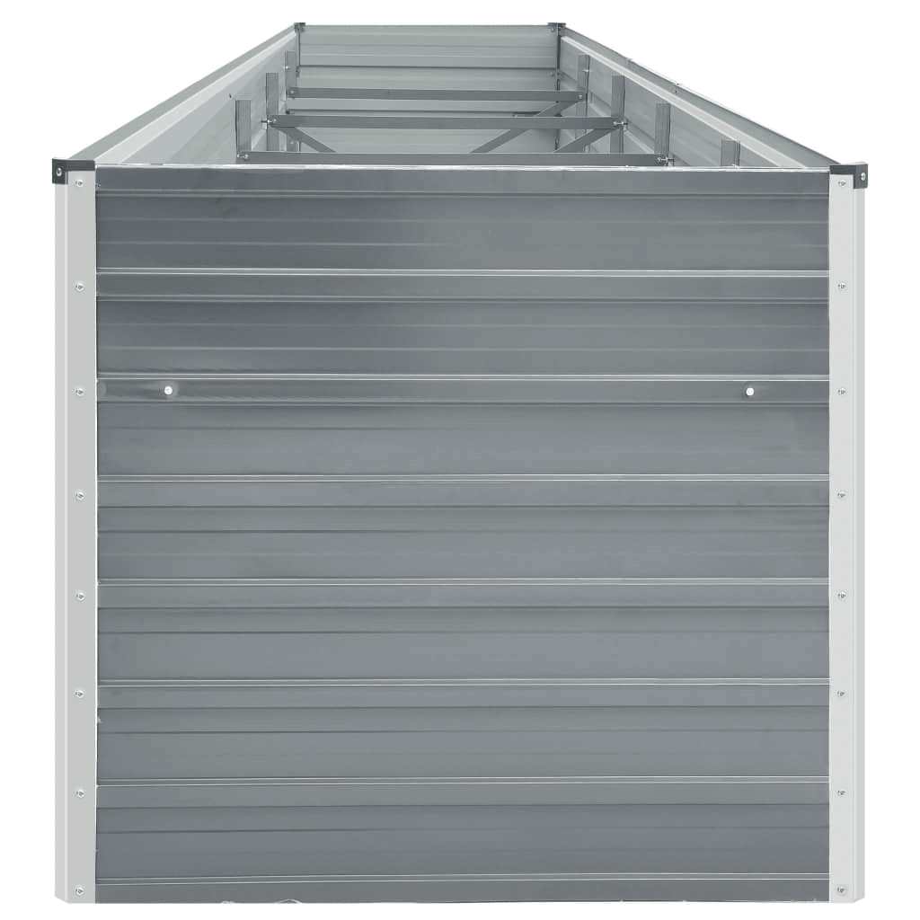 forhøjet plantekasse 400x80x77 cm galvaniseret stål grå