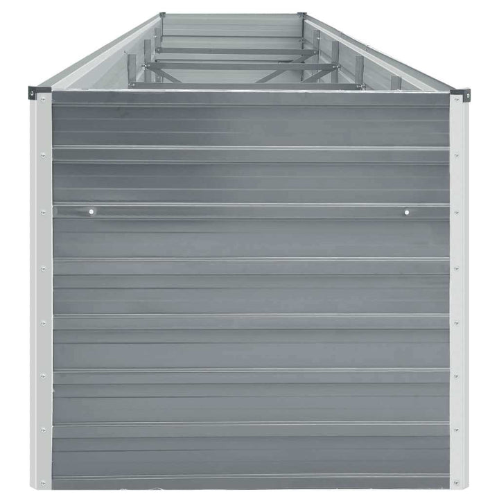 forhøjet plantekasse 400x80x77 cm galvaniseret stål grå