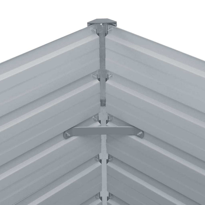 forhøjet plantekasse 400x80x77 cm galvaniseret stål grå