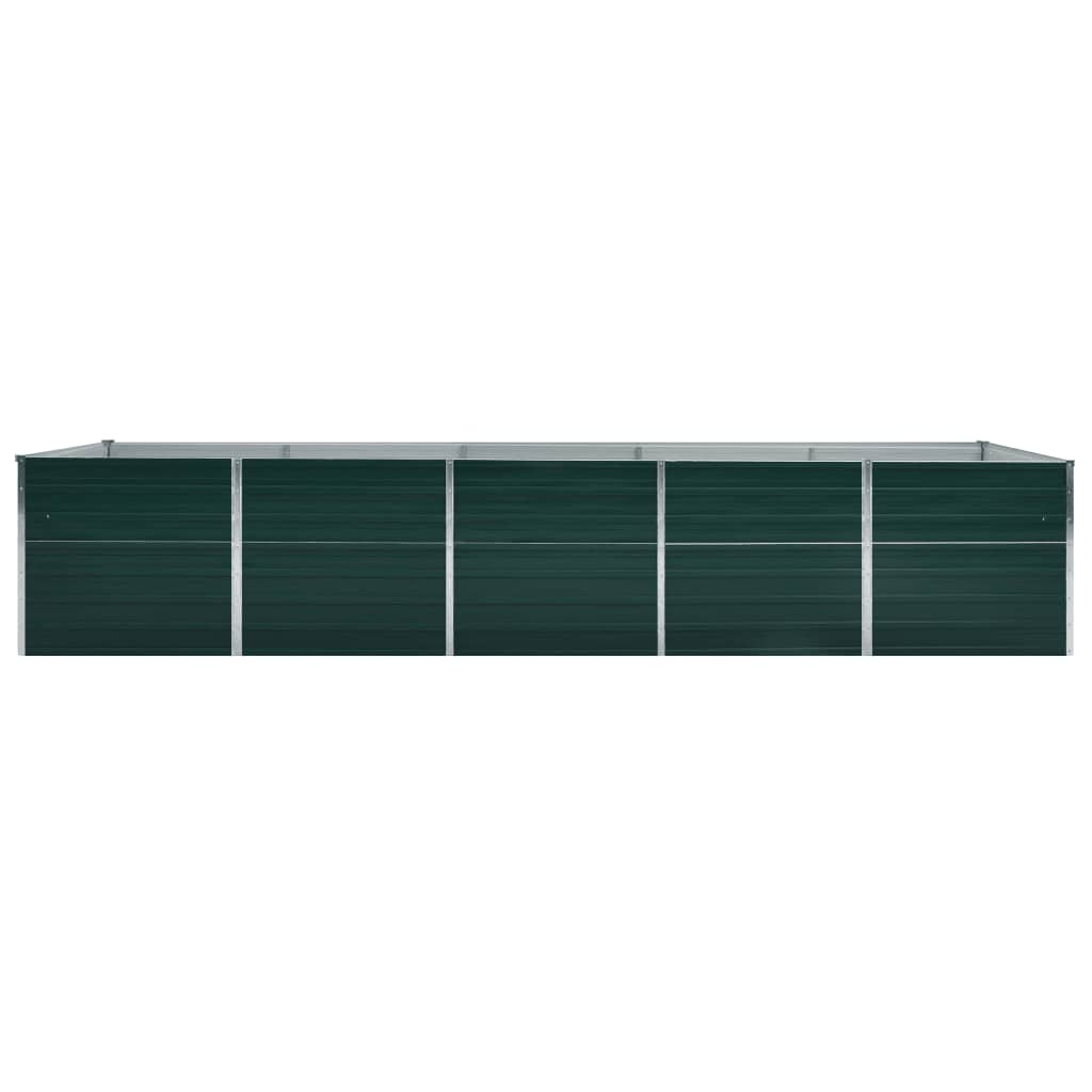 forhøjet plantekasse 400x80x77 cm galvaniseret stål grøn