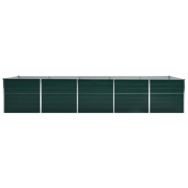 forhøjet plantekasse 400x80x77 cm galvaniseret stål grøn