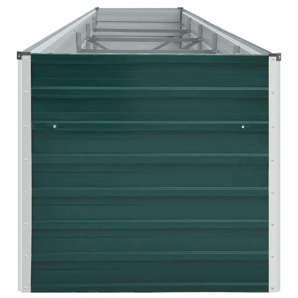 forhøjet plantekasse 400x80x77 cm galvaniseret stål grøn