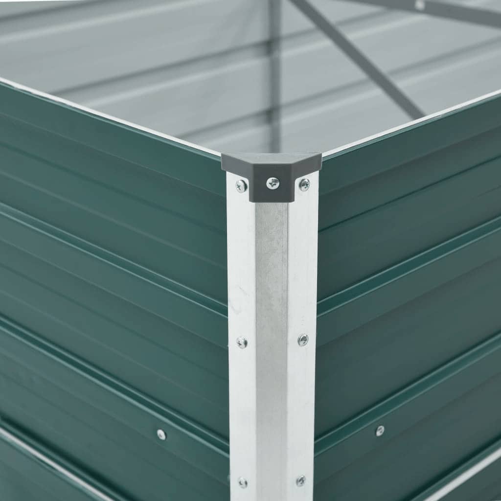 forhøjet plantekasse 400x80x77 cm galvaniseret stål grøn