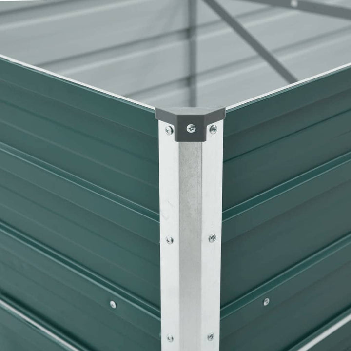 forhøjet plantekasse 400x80x77 cm galvaniseret stål grøn