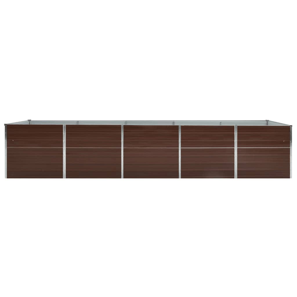 forhøjet plantekasse 400x80x77 cm galvaniseret stål brun